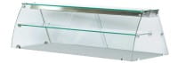 SOLOTEC Glas-Vitrinenaufsatz mit Beleuchtung, Zwischenboden und Schiebetüren