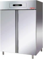 Edelstahl Gewerbetiefkühlschrank GN 2/1, 1325 ltr., mit 2 Türen, Umluftkühlung, Temperatur -18 bis -