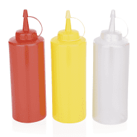 Quetschflasche - Ø 7 cm - 0,45 Liter - Polyethylen - mit Schraubdeckel und Verschlusskappe