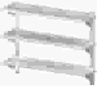 Darstellung des 3-etagigen Wandregals. Isometrische Ansicht und weißer Hintergrund.