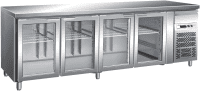 Kühltisch mit Glastür, -2°C bis +8°C, 553 Liter