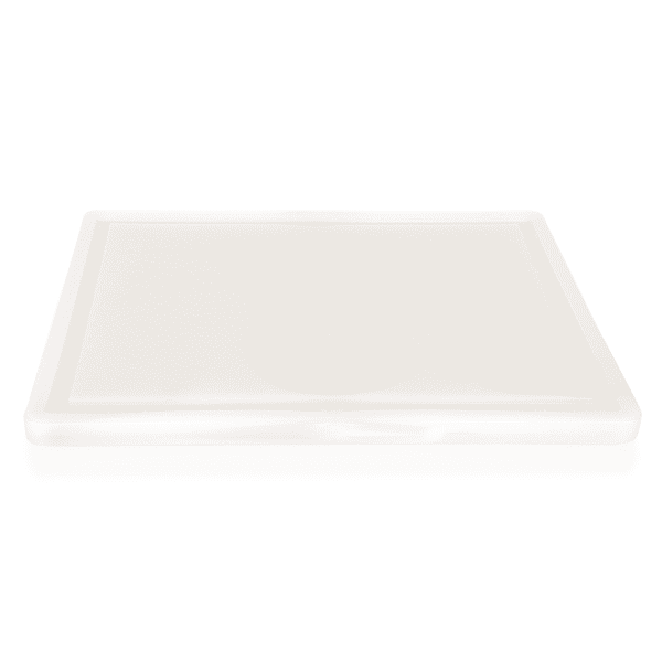 Schneidbrett, Polyethylen, mit Saftrille, weiß, 40x25x2 cm