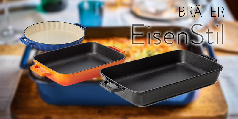 Emaillierte Gusseisenbräter-Serie in verschiedenen Größen und Formen