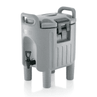 Thermogetränkebehälter - 7,5 Liter - Kunststoff mit PU-Isolierung - mit 2 Verschlussklammern und 2 T
