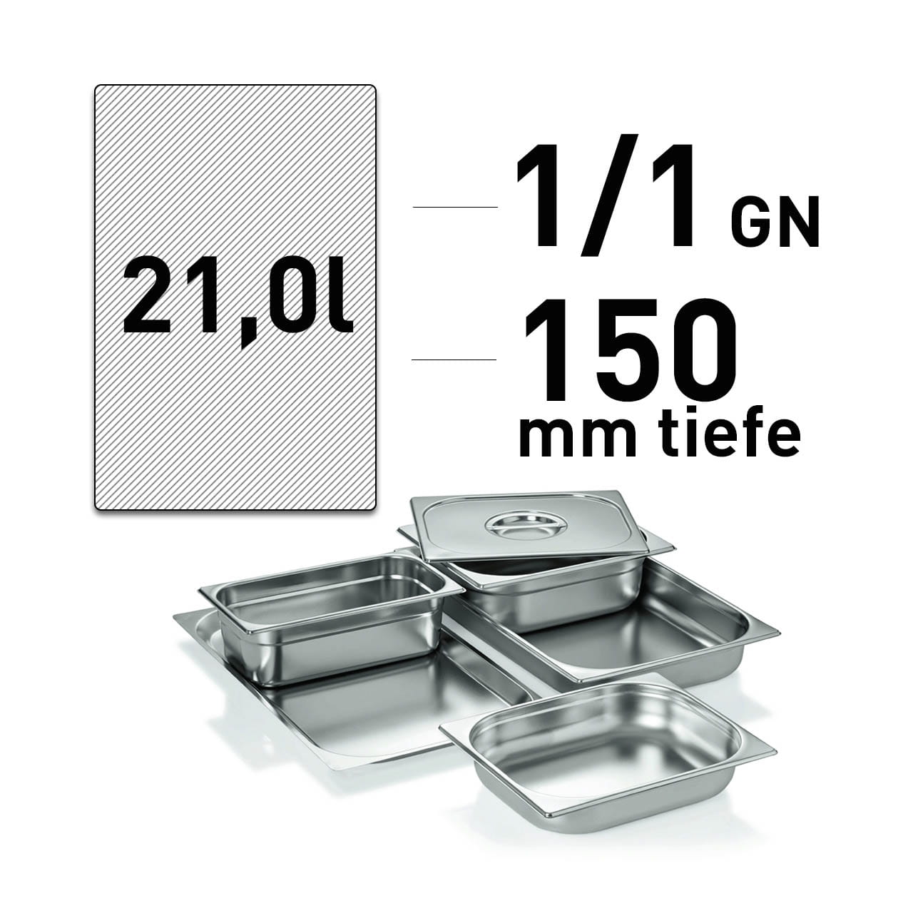 Produktbild von APS 83758 GN 1/1 Behälter ECO LINE – 53x32,5 Cm, 65 Mm Tief, 7,1 Liter, Melamin Schwarz, Für Buffet & Gastronomie