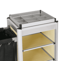 Zimmerservicewagen - 41 kg - Kantenprofile aus Aluminium
Borde und Seitenteile aus MDF in verschied