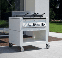 Outdoor Küche Gastro, mit Gas-Lavasteingrill, 14 kW