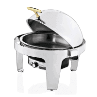 Elektro-Chafing Dish, rund, Rolltop-Deckel, Ø 395 mm, Inhalt 6,8 ltr., Höhe 450 mm