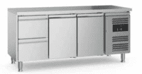 Kühltisch 2 Türen, 2 Schubladen, 700mm Tiefe, Motor rechts