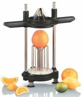 manueller Orangen- und Kartoffelschneider aus Edelstahl und Kunststoff